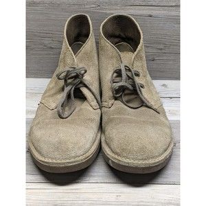 Clarks Mens Bushacre Desert Chukka Boots Sand Suede Size 10.5